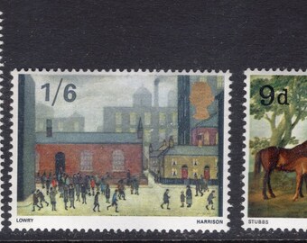 British Paintings Set of Three Great Britain Postage Stamps Issued 1967