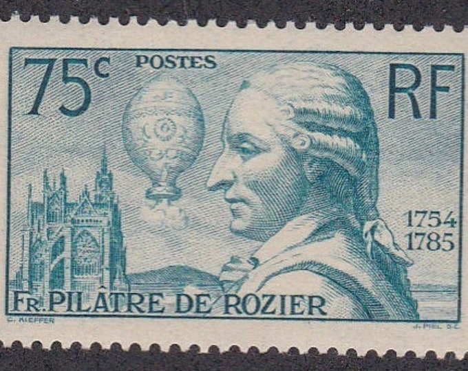 Balloonist Francois Pilatre de Rozier France Postage Stamp Issued 1936