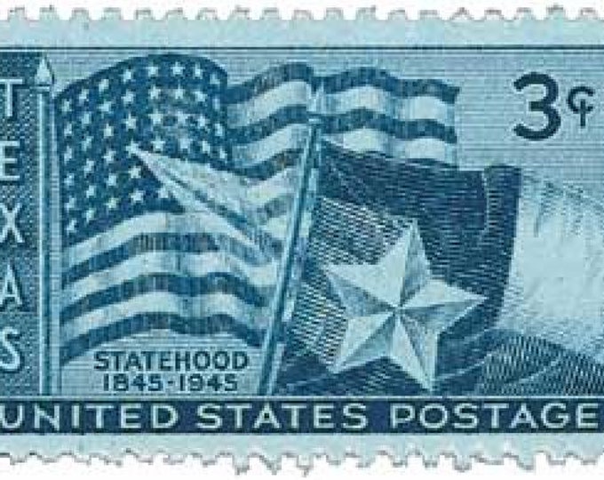 1945 3c Texas Statehood 10 Mint Postage Stamps