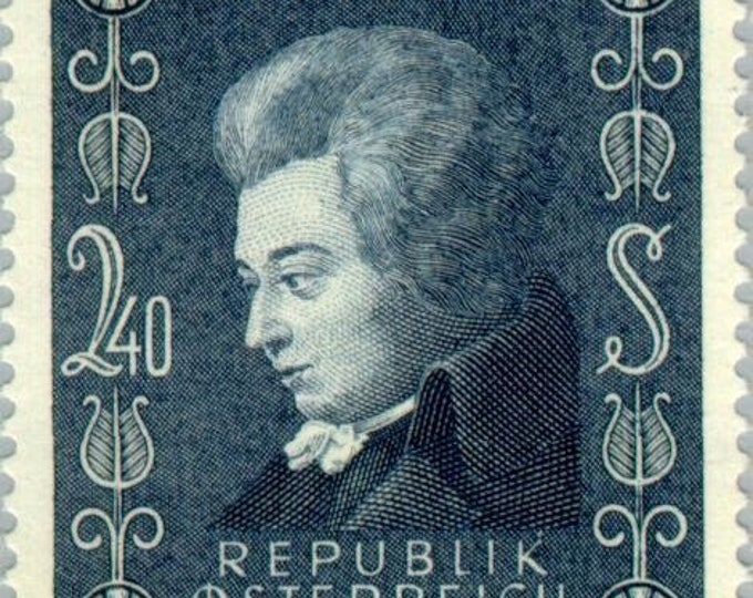 Mozart Austria Postage Stamp Issued 1956