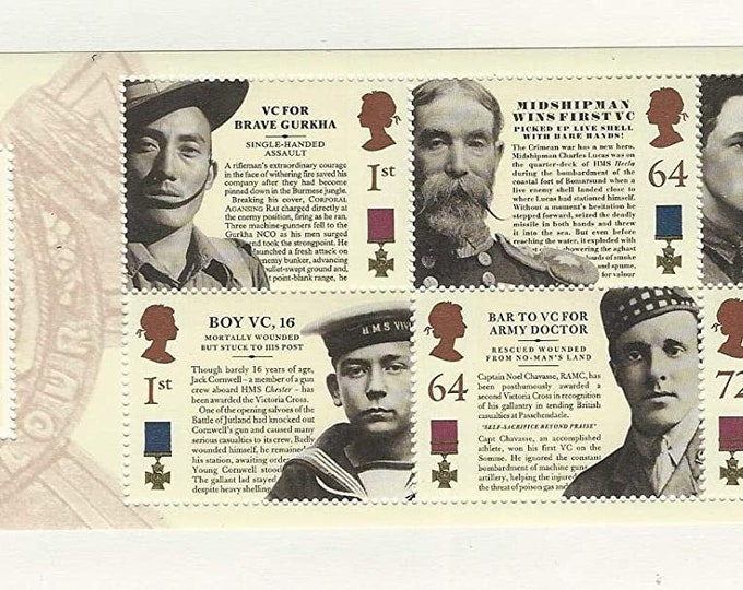 Victoria Cross Souvenir Sheet of Six Great Britain Postage Stamps Issued 2006