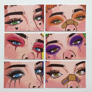 Mini Kunstdruck Set - Regenbogen Augen - Wandkunst - Dekor