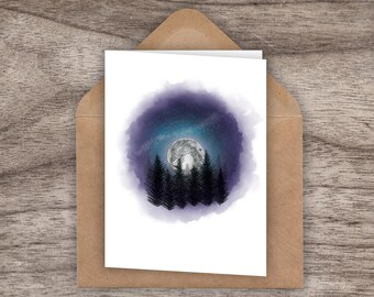 Moon "and Back" Greeting Card