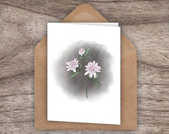 Dahlia Flower "Hello Love" Greeting Card