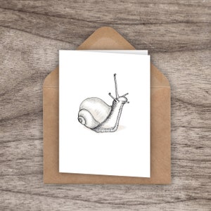 Carte de vœux d’escargot « Désolé d’être lent »