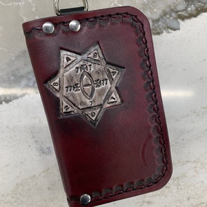 Thelema Babalon Leather Wallet Oxblood