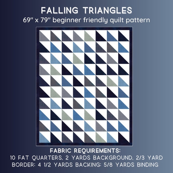 Falling Triangles Quilt Pattern by Sew Becca Beginner | Etsy