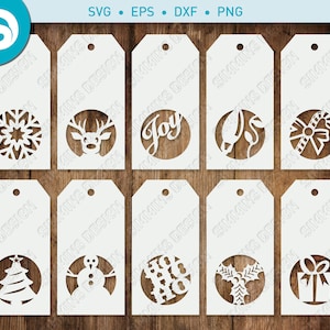 Weihnachtsgeschenkanhänger - SVG Cut Files (10er Set) - 1st Group