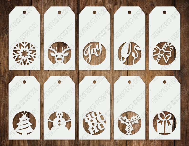 Christmas Gift Tags SVG Cut Files Set of 10 1st Group | Etsy