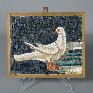 Vintage mosaic mural by Alberto Melano, 1970s, dove, Italy