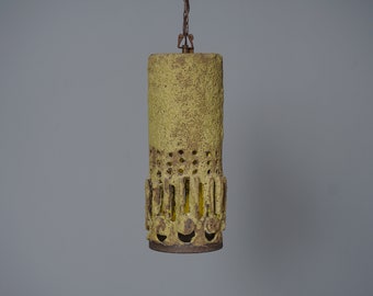 Vintage Ceramic pendant Lamp 60s 70s Fat Lava pottery WGP Lamp Brutalist hanging lamp