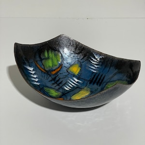 Vintage Enamel Bowl Copper bowl plate enamel copper bowl 50s 60s 50s 60s mid century design fruit bowl enamel fruit bowl
