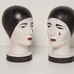 2 x Scheurich Pierrot 701 WGP head head ceramic pottery