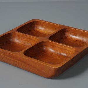 Vintage 60s teak snack bowl Teak Mid Century