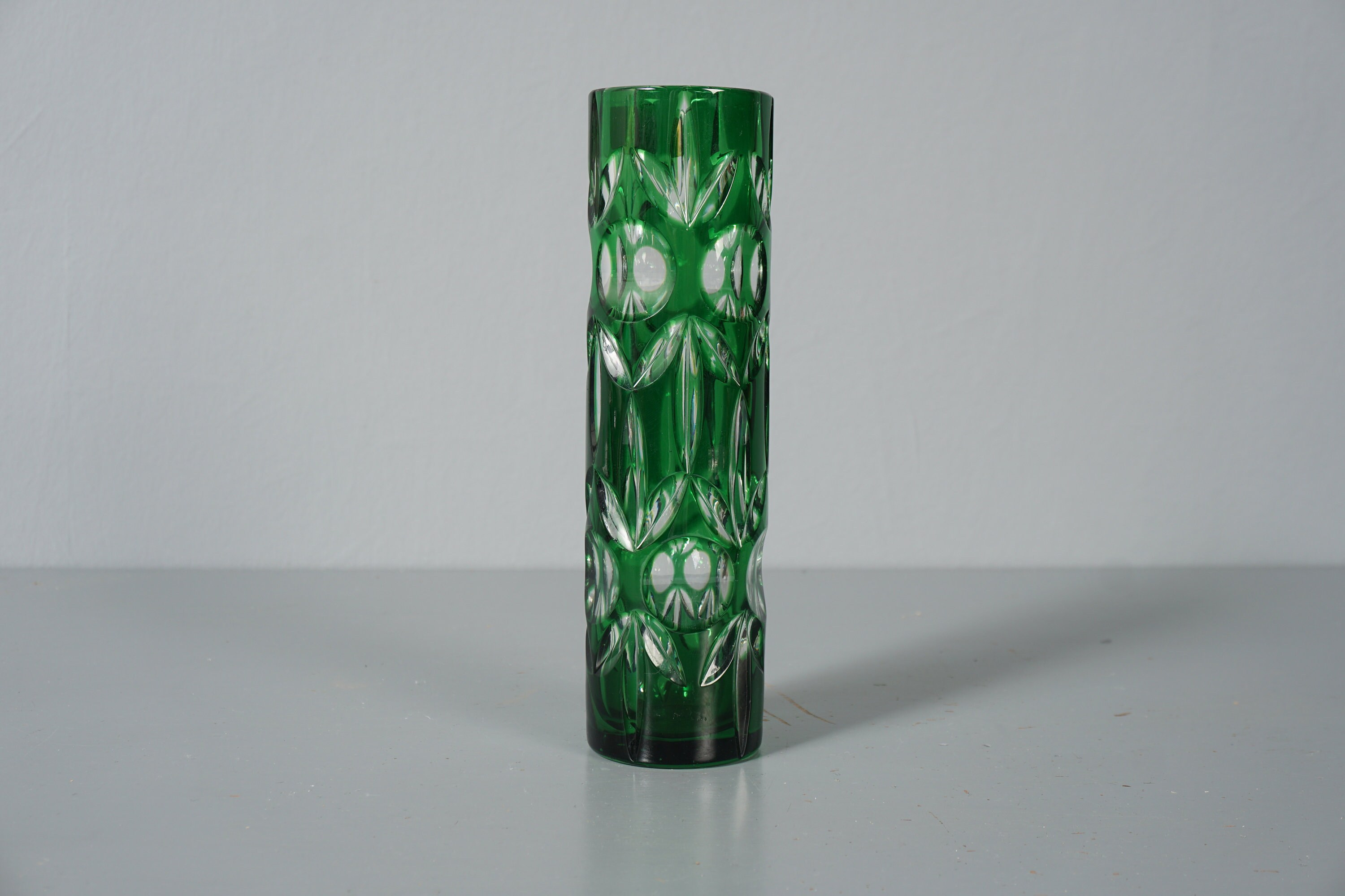 Vintage lead crystal vase by Beyer Made in West Germany 60s 70s handmade