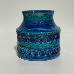Vintage Bitossi Vase 60s 70s Aldo Londi Rimini Blu ceramic pottery mid century Ceramic