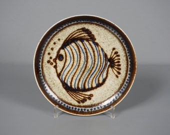 Vintage wall plate pottery Massemühle Wagner 60s 70s FISH