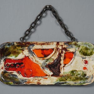 工芸品 Vintage Ruscha Fat Lava Wall Plate Ruscha Fat Lava keramik plaquette wall art wandsculptuur
