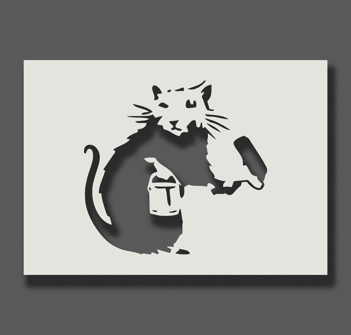 Banksy Rat Stencils Part 1 Reusable Stencils for Wall Art | Etsy UK