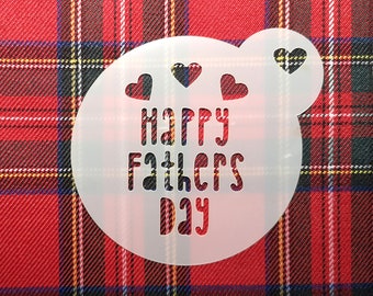 Happy Father Day Coffee Stencil - Coffee / Baking / Craft reusable stencils. Dad / Pa / Grandfather. Mylar or Acrylic