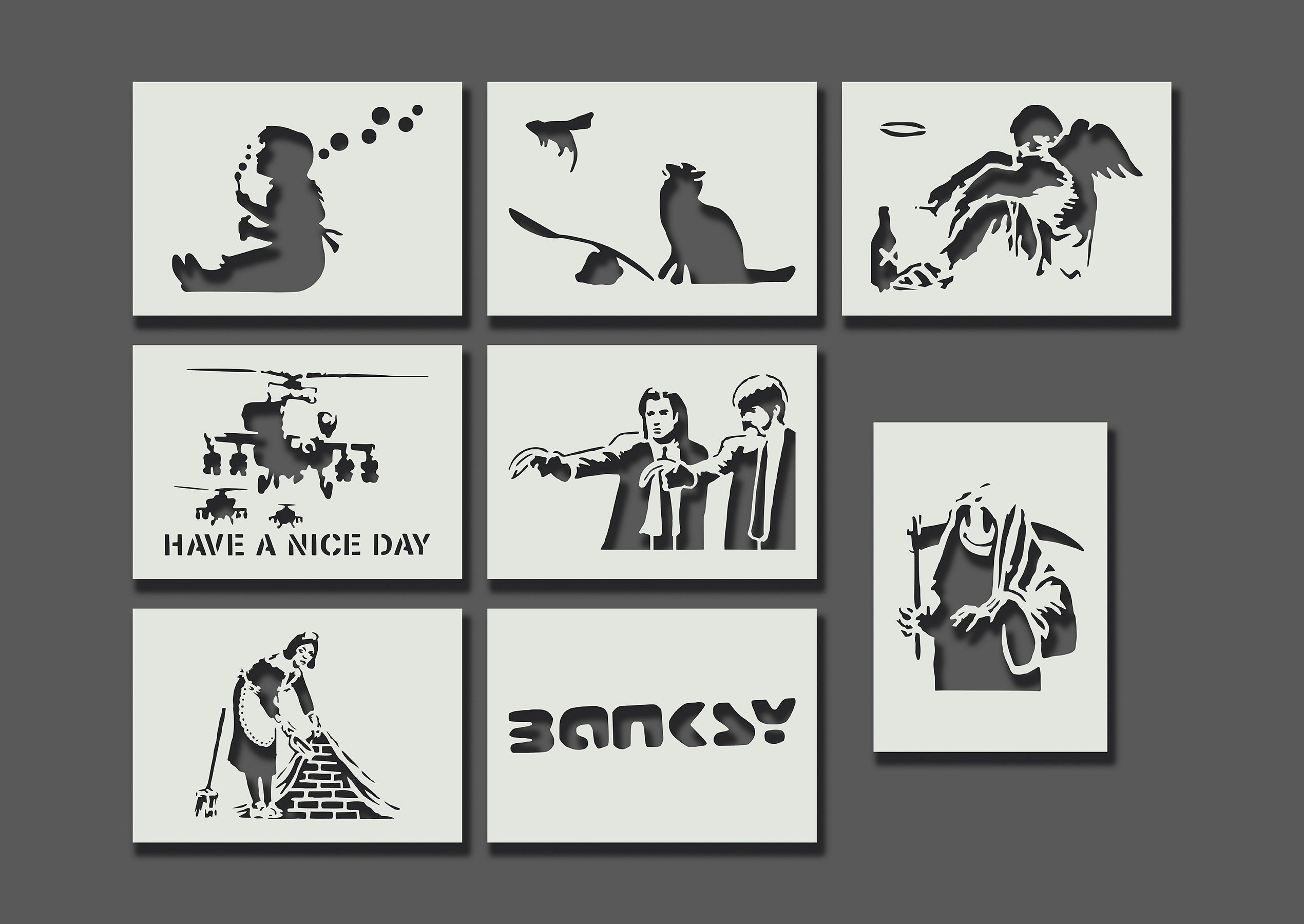 Banksy Stencils Part 3 Reusable Stencils for Wall Art - Etsy Australia