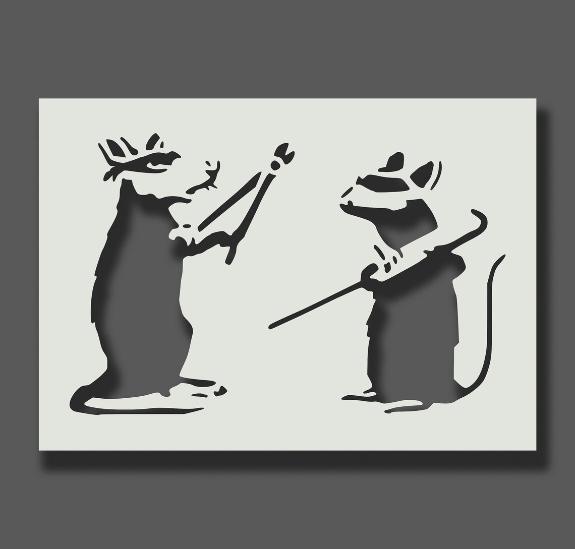 Banksy Rat Stencils Part 3 Reusable Stencils for Wall Art | Etsy