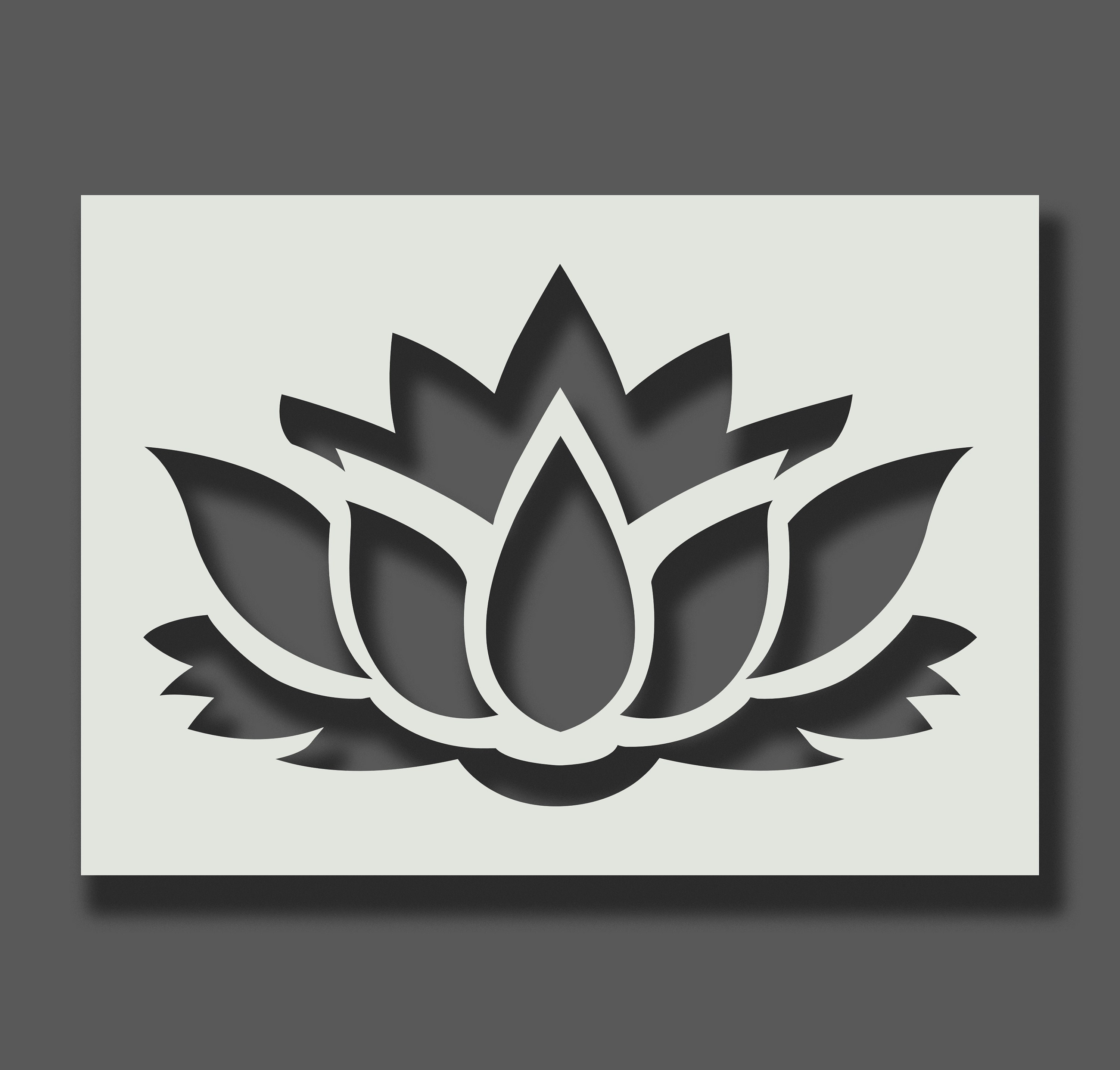 Sacred Lotus Flower Stencil Template for Walls and Crafts - Reusable Stencils for Painting in Small & Large Sizes