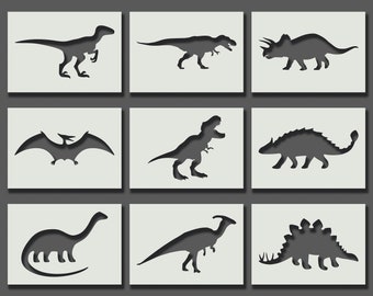 dinosaur stencils etsy