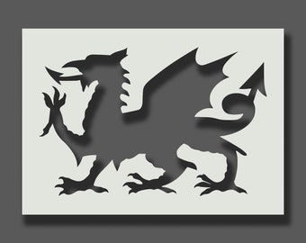 Welsh Dragon Stencil - Reusable Stencils for Wall Art, Home Décor, Painting, Art & Craft, Size options - A6, A5, A4, A3, A2