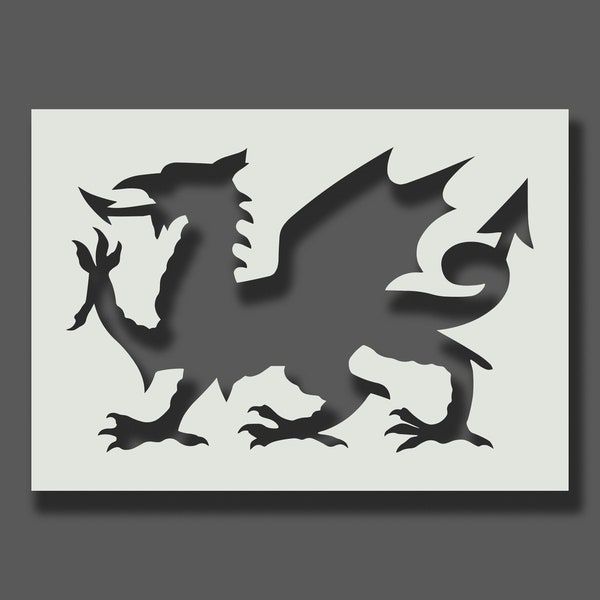 Welsh Dragon Stencil - Reusable Stencils for Wall Art, Home Décor, Painting, Art & Craft, Size options - A6, A5, A4, A3, A2