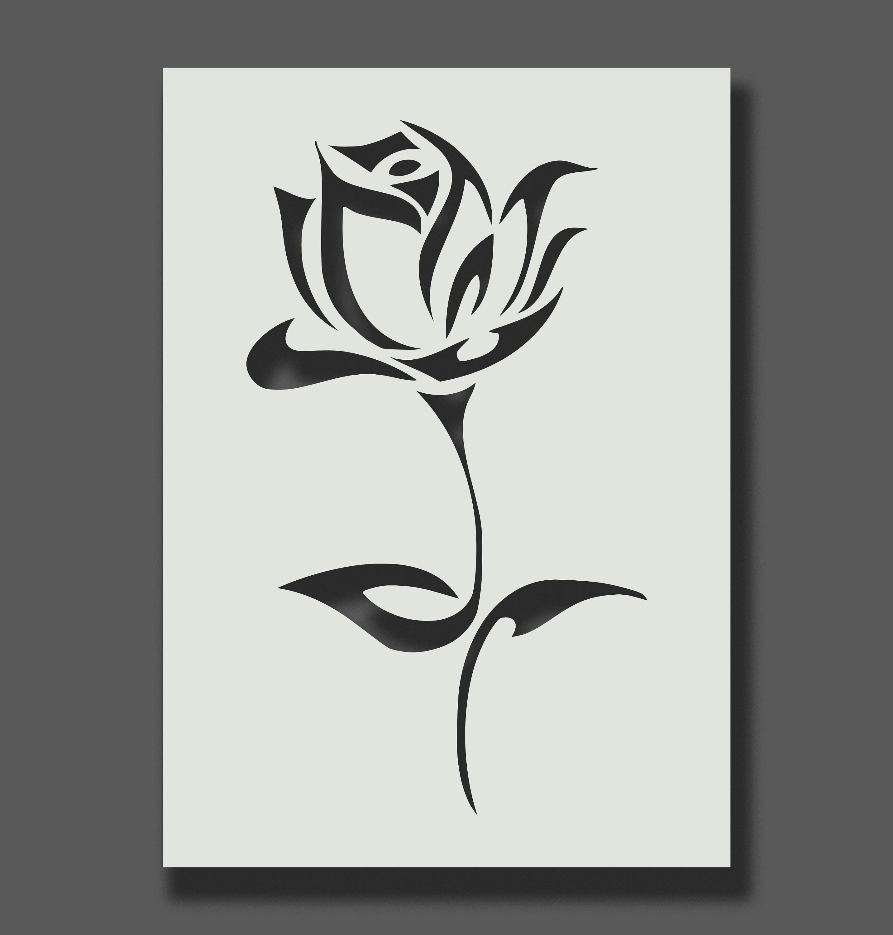 Rose Stencil - Reusable Color, Draw, Paint Custom Stencil Art - Free  Shipping