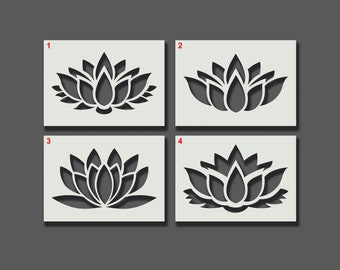 Lotus Flower Stencils - Reusable Stencils for Wall Art, Home Décor, Painting, Art & Craft, Size options - A6, A5, A4, A3, A2