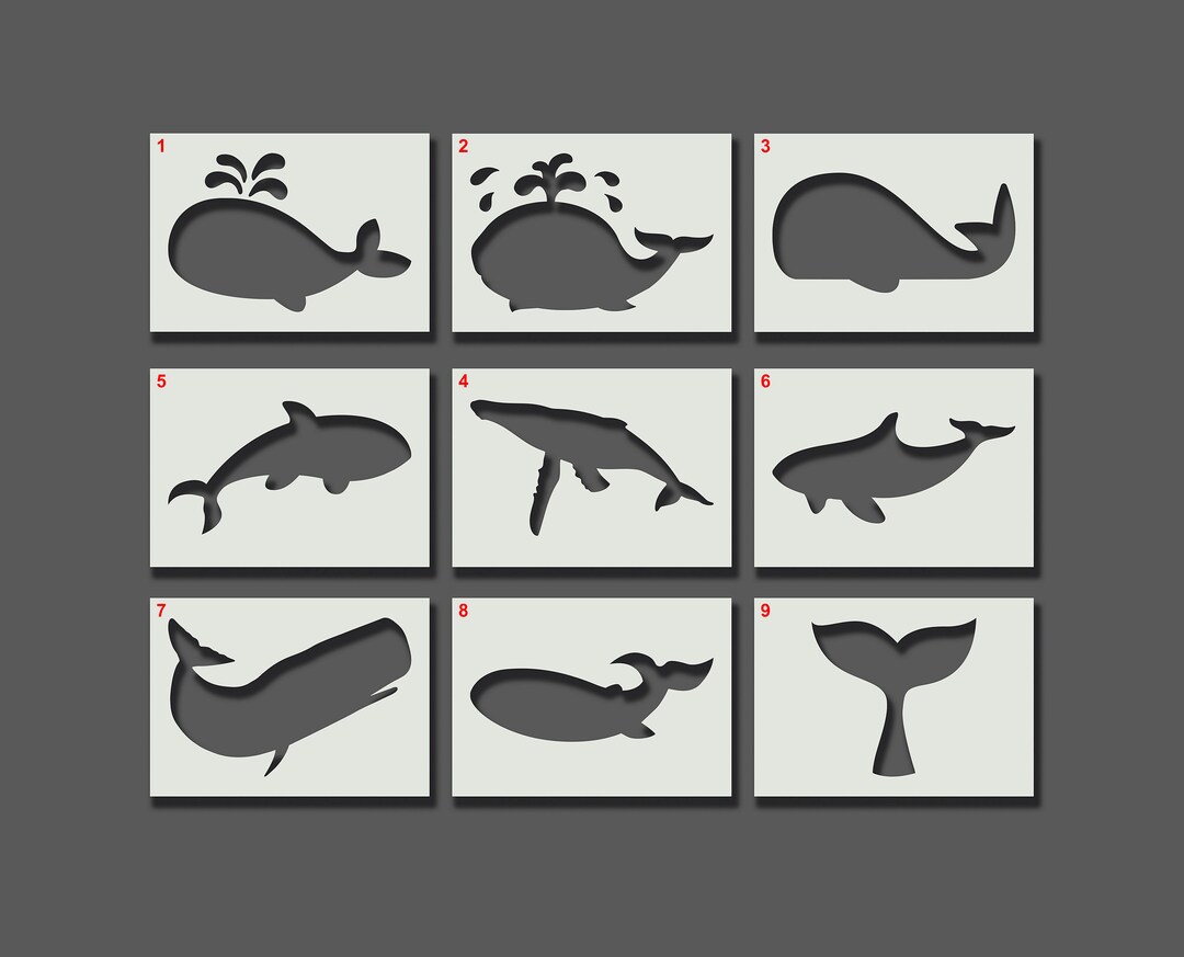 Whale Stencils Reusable Stencils Wall Art Home Décor - Etsy
