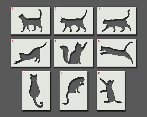Cat Stencils Reusable Stencils for Wall Art Home Décor - Etsy Cat Stencils Reusable Stencils for Wall Art Home Décor - Etsy