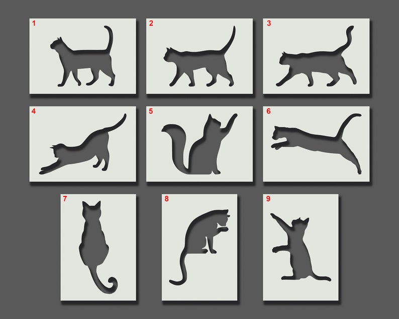 Cat Stencils Reusable Stencils for Wall Art Home Décor Etsy