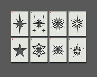 Star Stencils - Reusable Stencils for Wall Art, Home Décor, Painting, Art & Craft, Size and Style options - A6, A5, A4, A3, A2