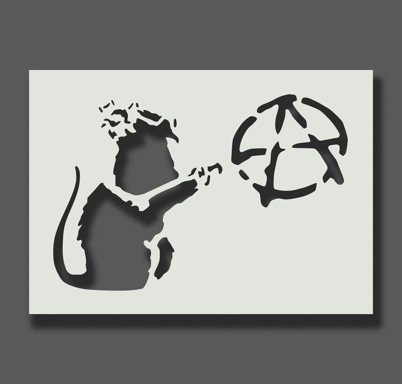 Banksy Rat Stencils Part 3 Reusable Stencils for Wall Art, Home Décor, Painting, Art & Craft, Size options A6, A5, A4, A3, A2 Anarchist Rat