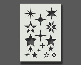 Stars Stencil - Reusable Stencils for Wall Art, Home Décor, Painting, Art & Craft, Size options A5, A4, A3, A2