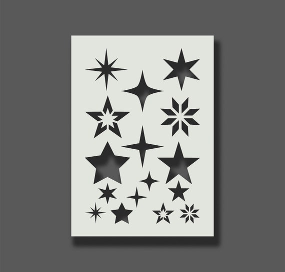 Stars Stencil - Reusable Stencils for Wall Art, Home Décor, Painting, Art &  Craft, Size options A5, A4, A3, A2