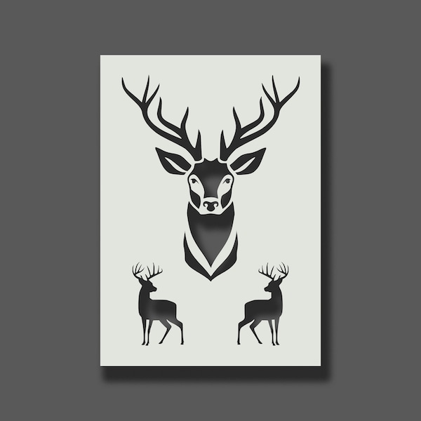 Stag Stencil - Reusable Stencils for Wall Art, Home Décor, Painting, Art & Craft, Size options - A4, A3, A2