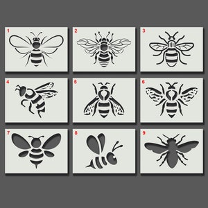 Bee Stencils - Bumble Bee. Honey Bee. Reusable Stencils for Wall Art, Home Décor, Painting, Art & Craft, Size options - A6, A5, A4, A3, A2