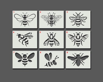 Bee Stencils - Bumble Bee. Honey Bee. Reusable Stencils for Wall Art, Home Décor, Painting, Art & Craft, Size options - A6, A5, A4, A3, A2