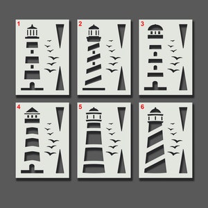 Lighthouse Stencils - Reusable Stencils for Wall Art, Home Décor, Painting, Art & Craft, Size and Style options - A6, A5, A4, A3, A2