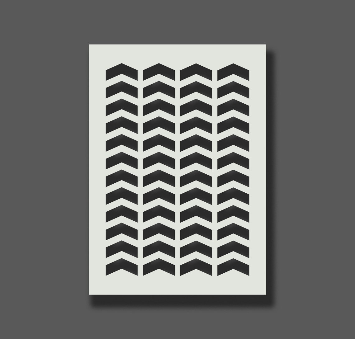 Chevron Pattern Stencil Reusable Stencils for Wall Art Home Etsy UK