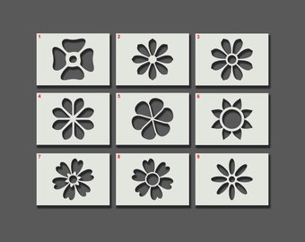 Flower / Petal / Daisy Stencils Part 2 - Reusable Stencils for Wall Art, Home Décor, Painting, Art & Craft, Size options A6, A5, A4, A3, A2