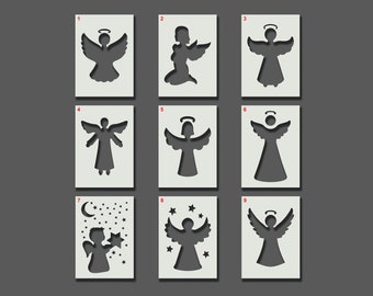 Angel Stencils - Reusable Stencils for Wall Art, Home Décor, Painting, Art & Craft. Christmas A6, A5, A4, A3, A2