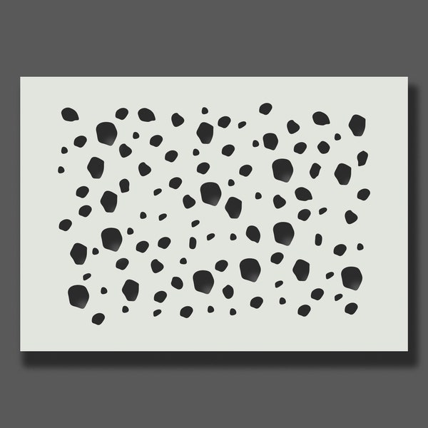 Dalmatian Spots Stencil - Reusable Stencil for Wall Art, Home Décor, Nursery, Decorate Walls / Floors / Furniture - A6, A5, A4,A3, A2