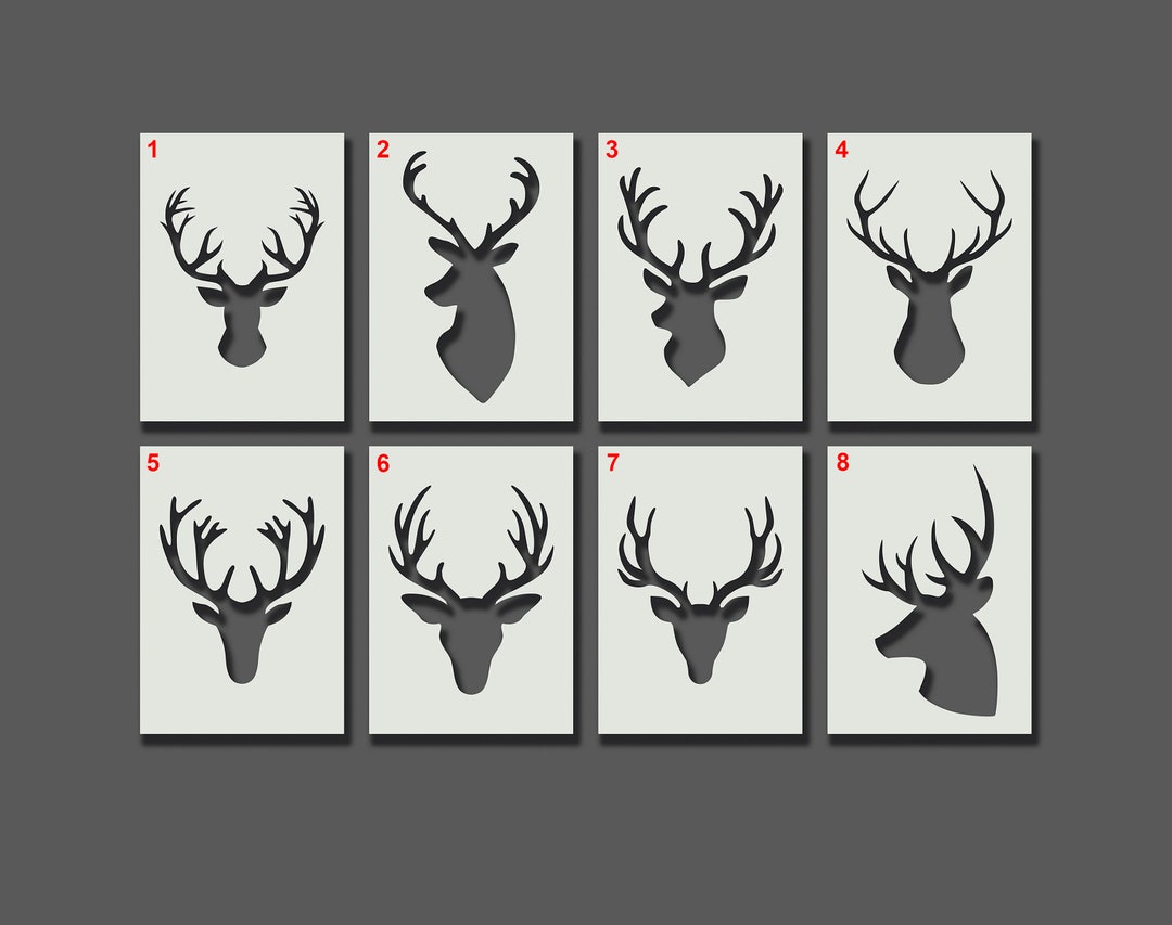 Stag Head Stencils Reusable Stencils for Wall Art Home