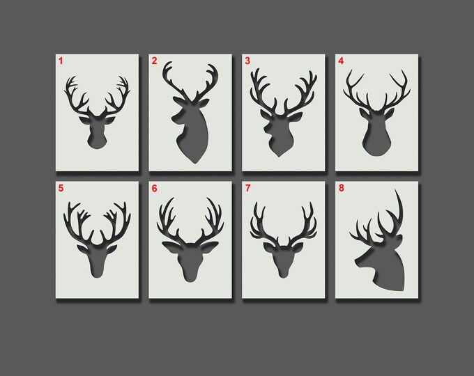 Stag Head Stencils Reusable Stencils for Wall Art, Home Décor, Painting ...