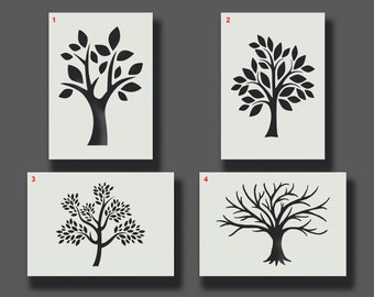 Tree Stencils - Reusable Stencils for Wall Art, Home Décor, Painting, Art & Craft, Size and Style options - A5, A4, A3, A2